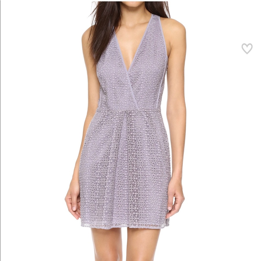 Rebecca Minkoff Deep V grey mum eyelet dress 4